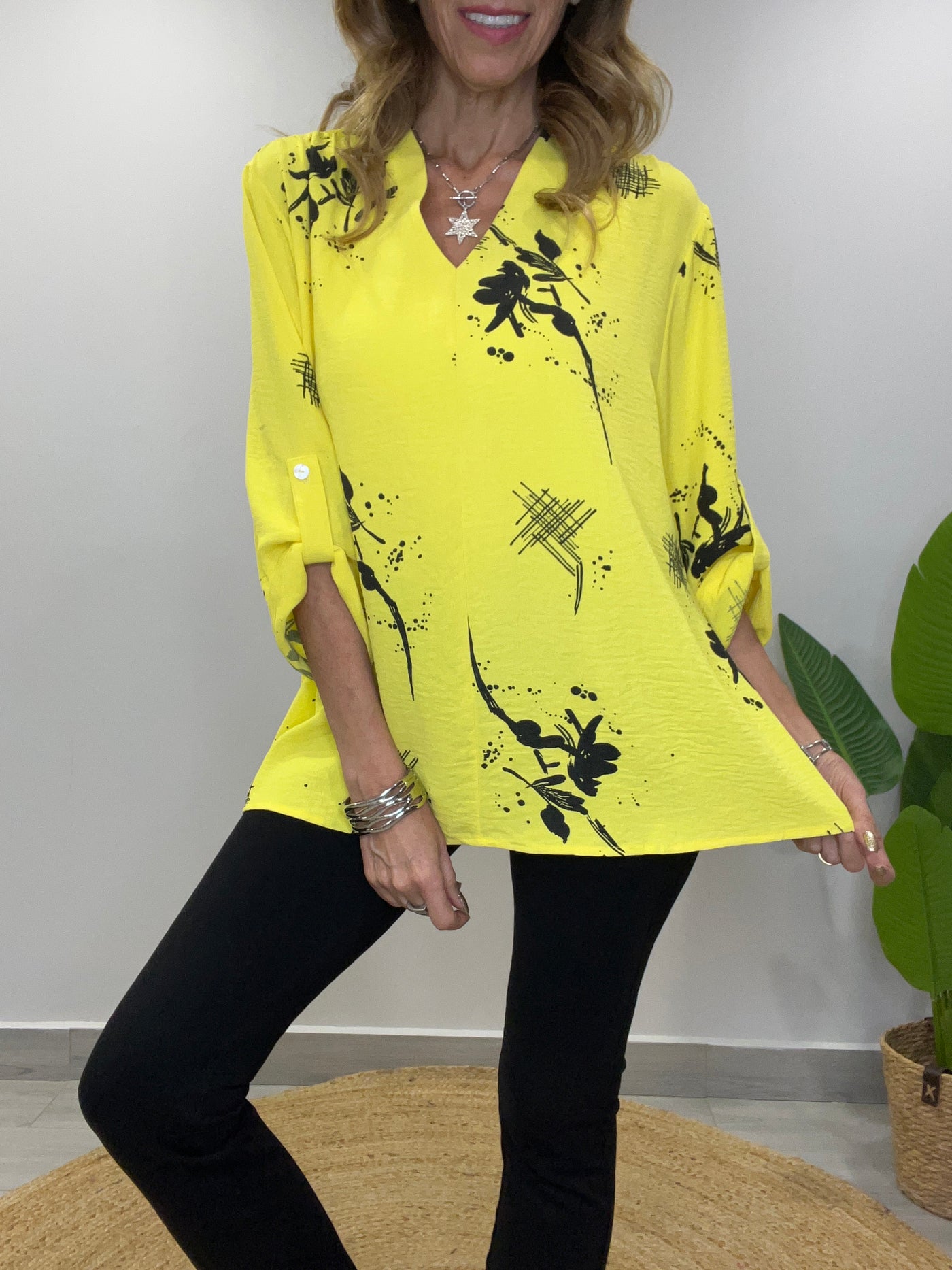 Blusa Crep Veracruz amarilla