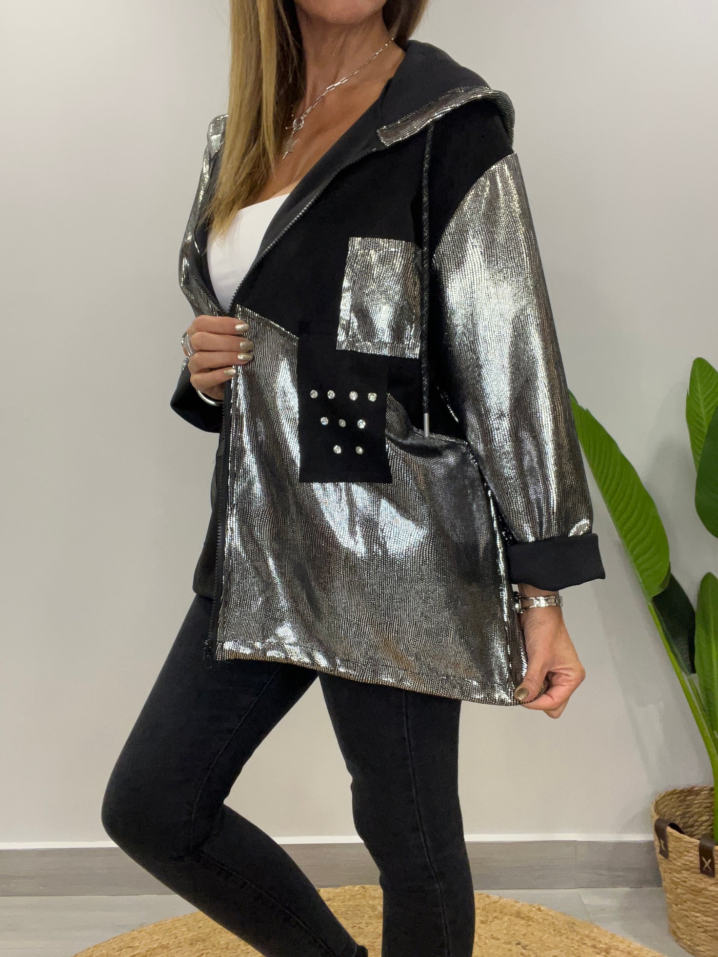 Cardigan Italiano gamuzado Dinasty Negro