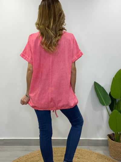 Polera linolet Amapola Coral