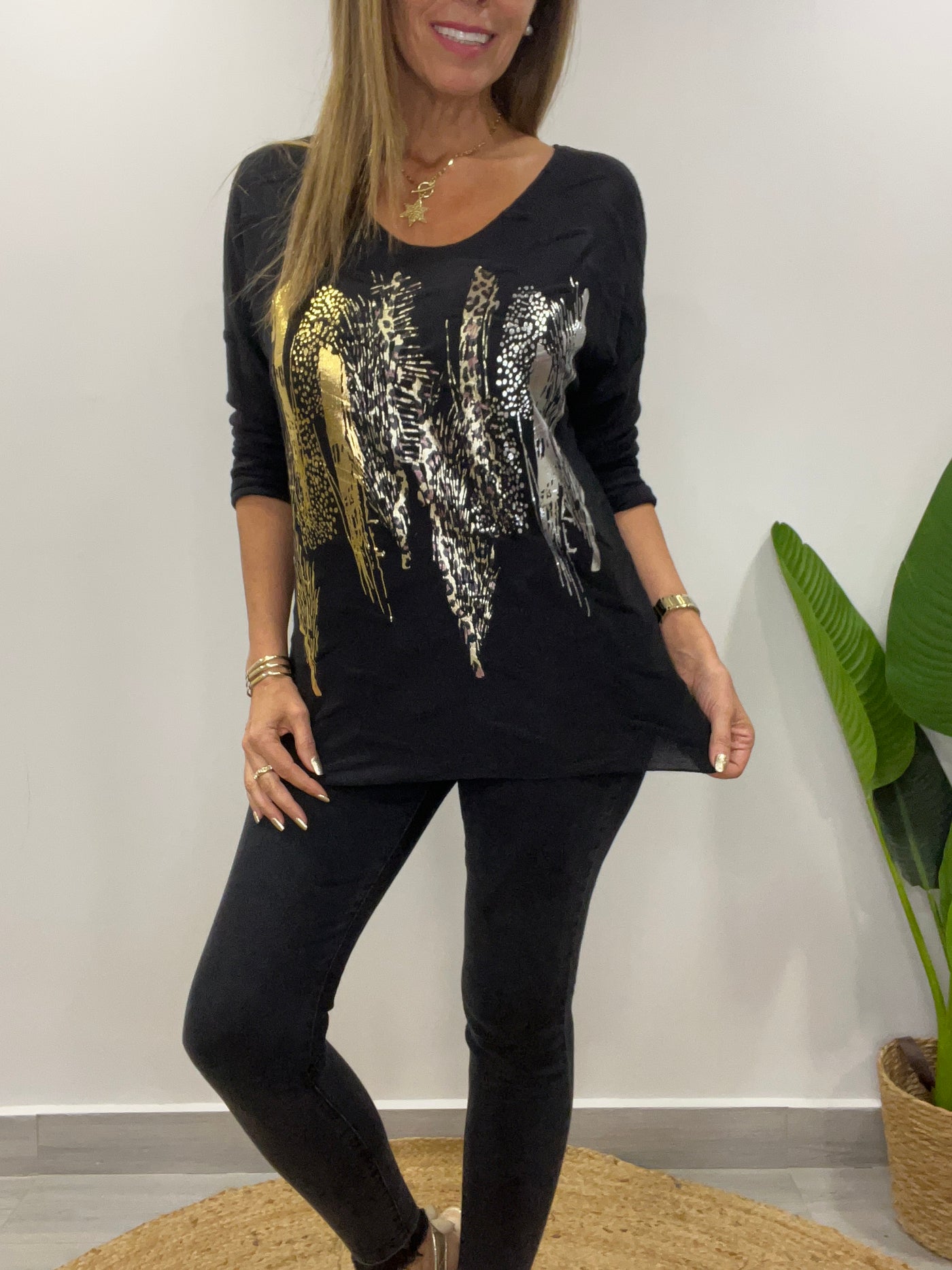 Sweater Italiano Diamond negro