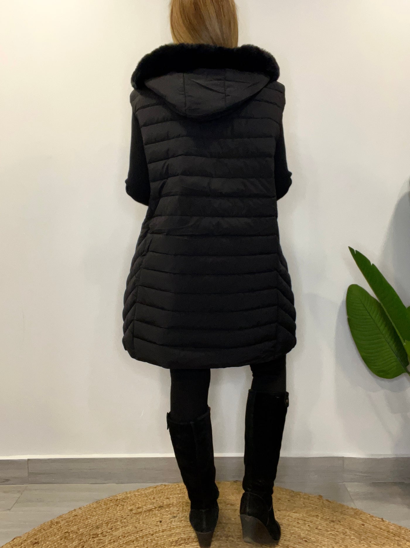 Maxi Parka Gorro desmontable Rusia Negra
