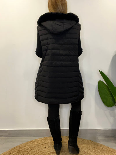 Maxi Parka Gorro desmontable Rusia Negra