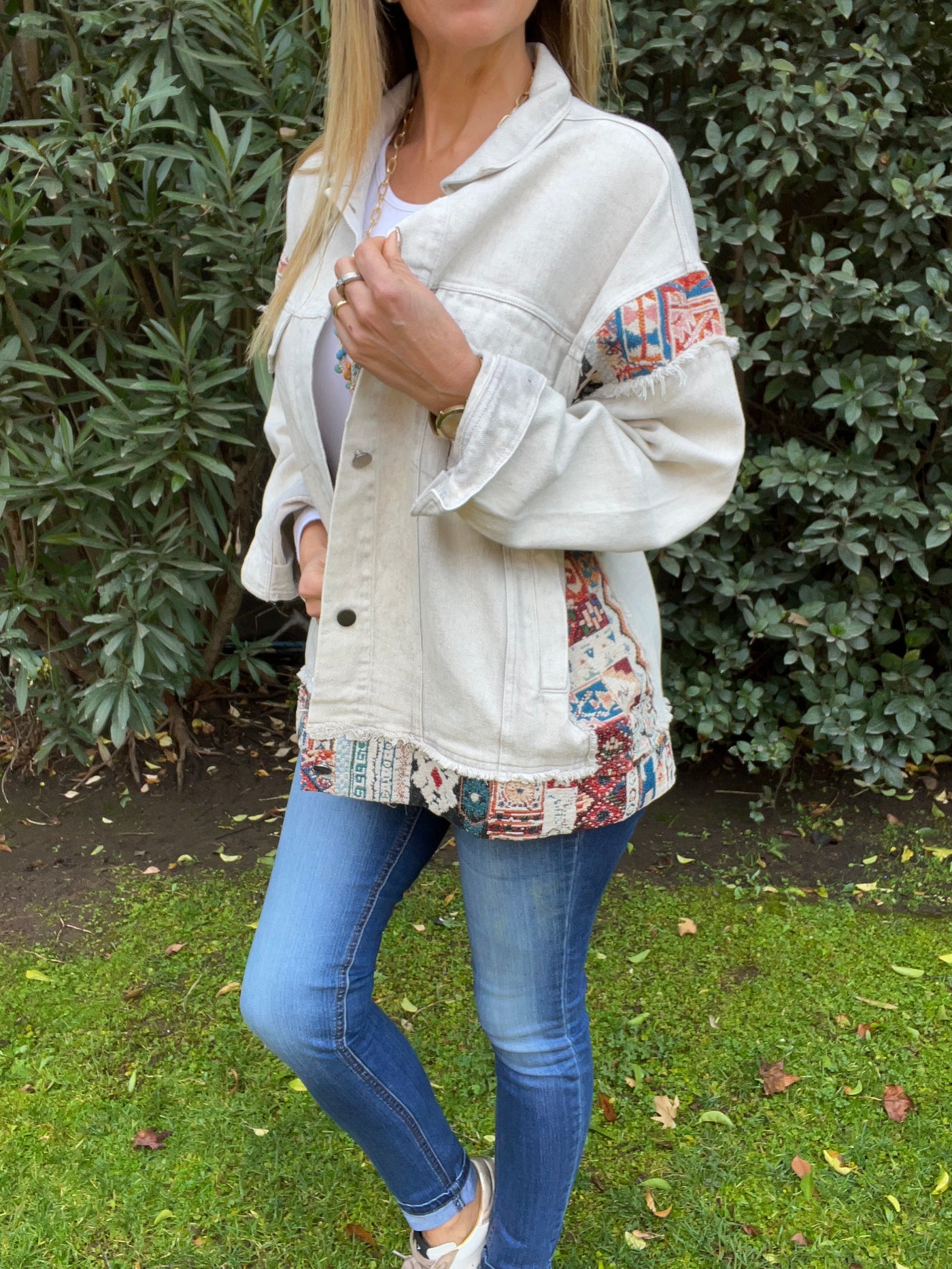 Chaqueta mezclilla Bohemia Tiza
