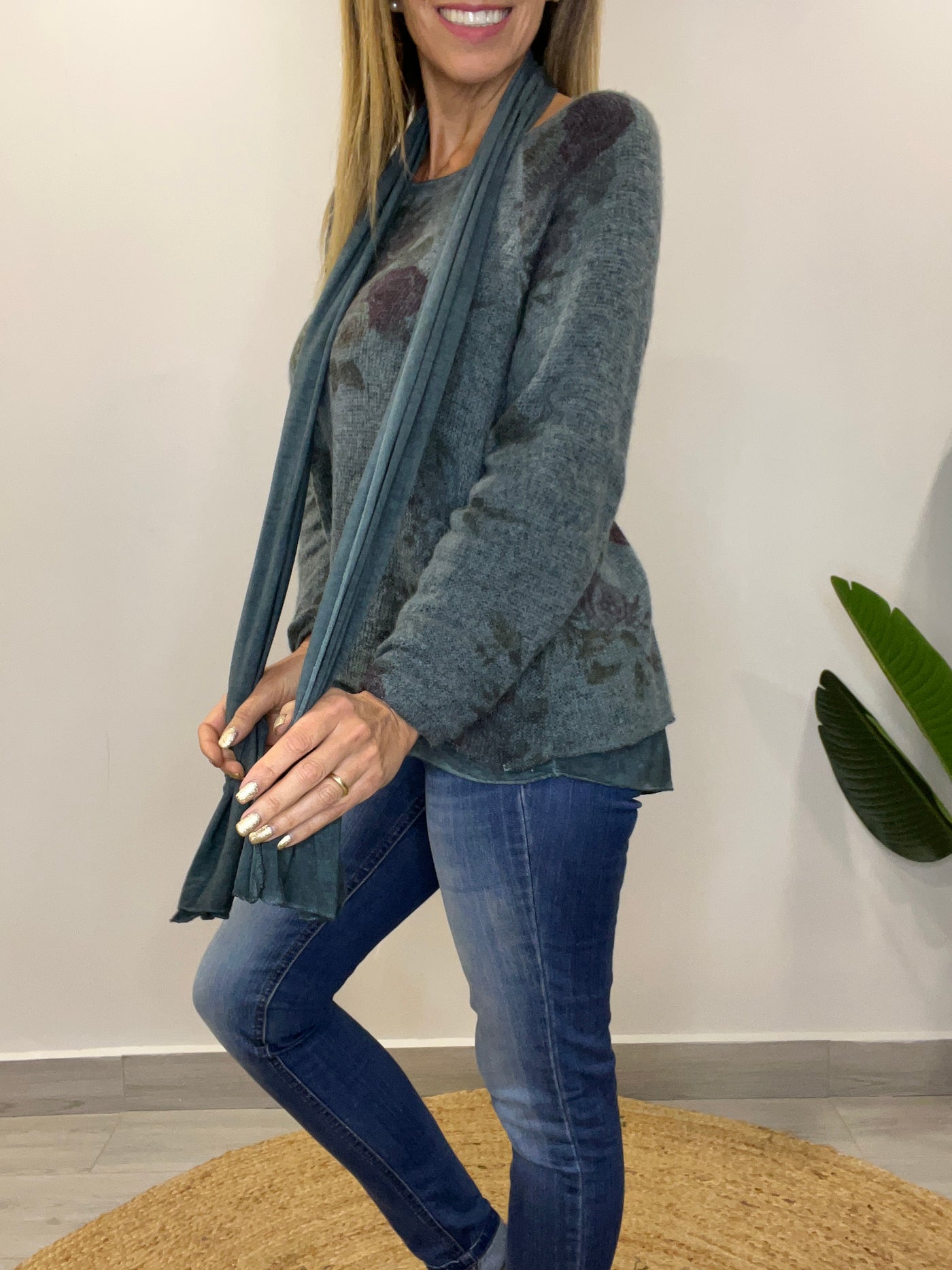 Sweater Italiano Florencia petróleo
