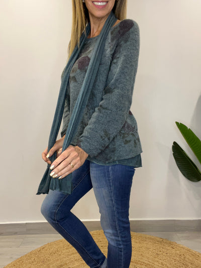 Sweater Italiano Florencia petróleo