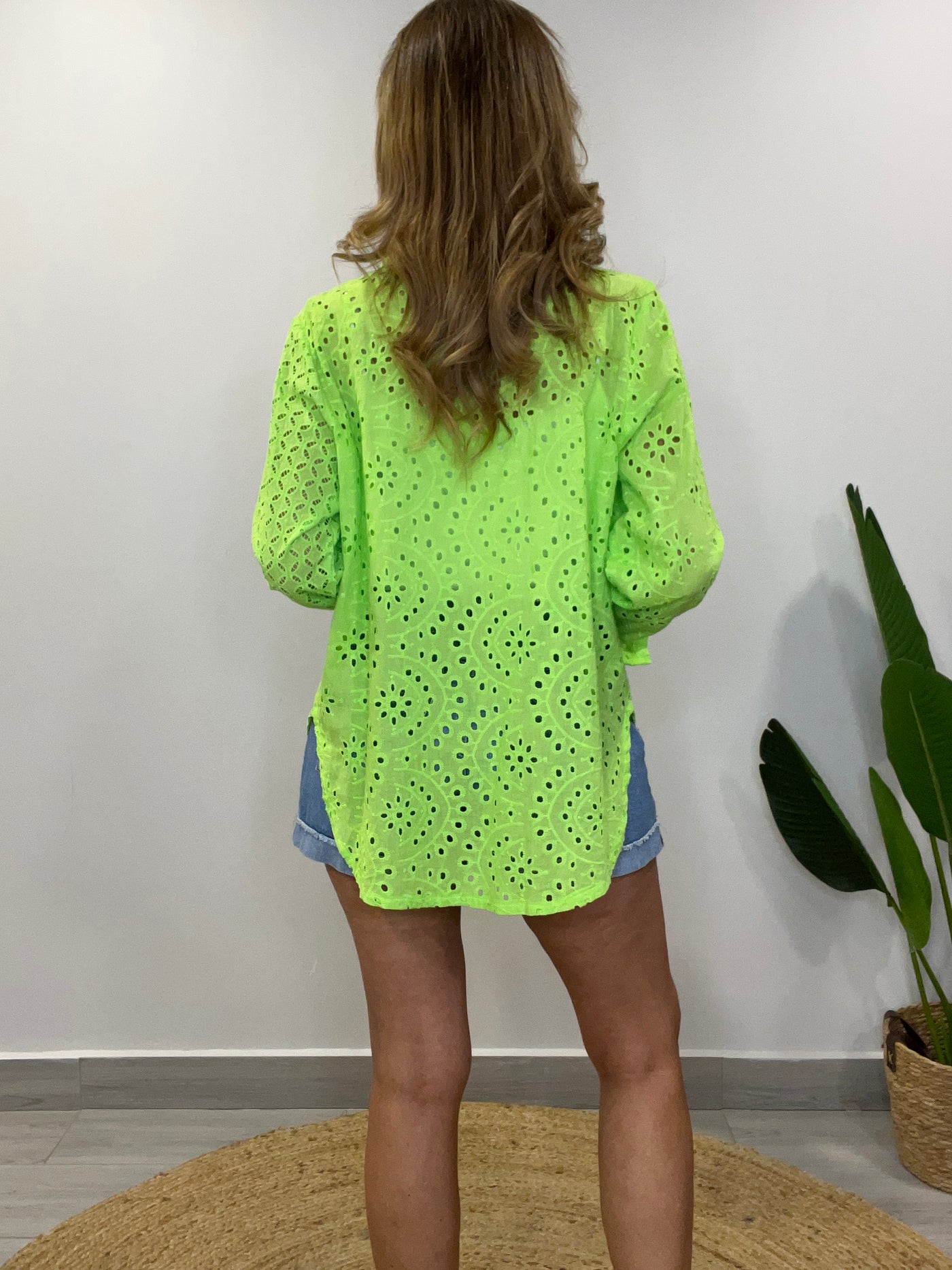 Camisa Broderie Ferver limón