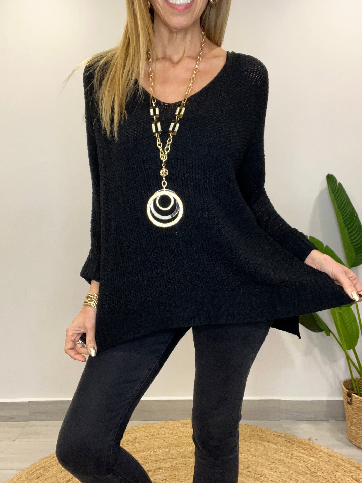 Sweater Hilo Mantua Negro