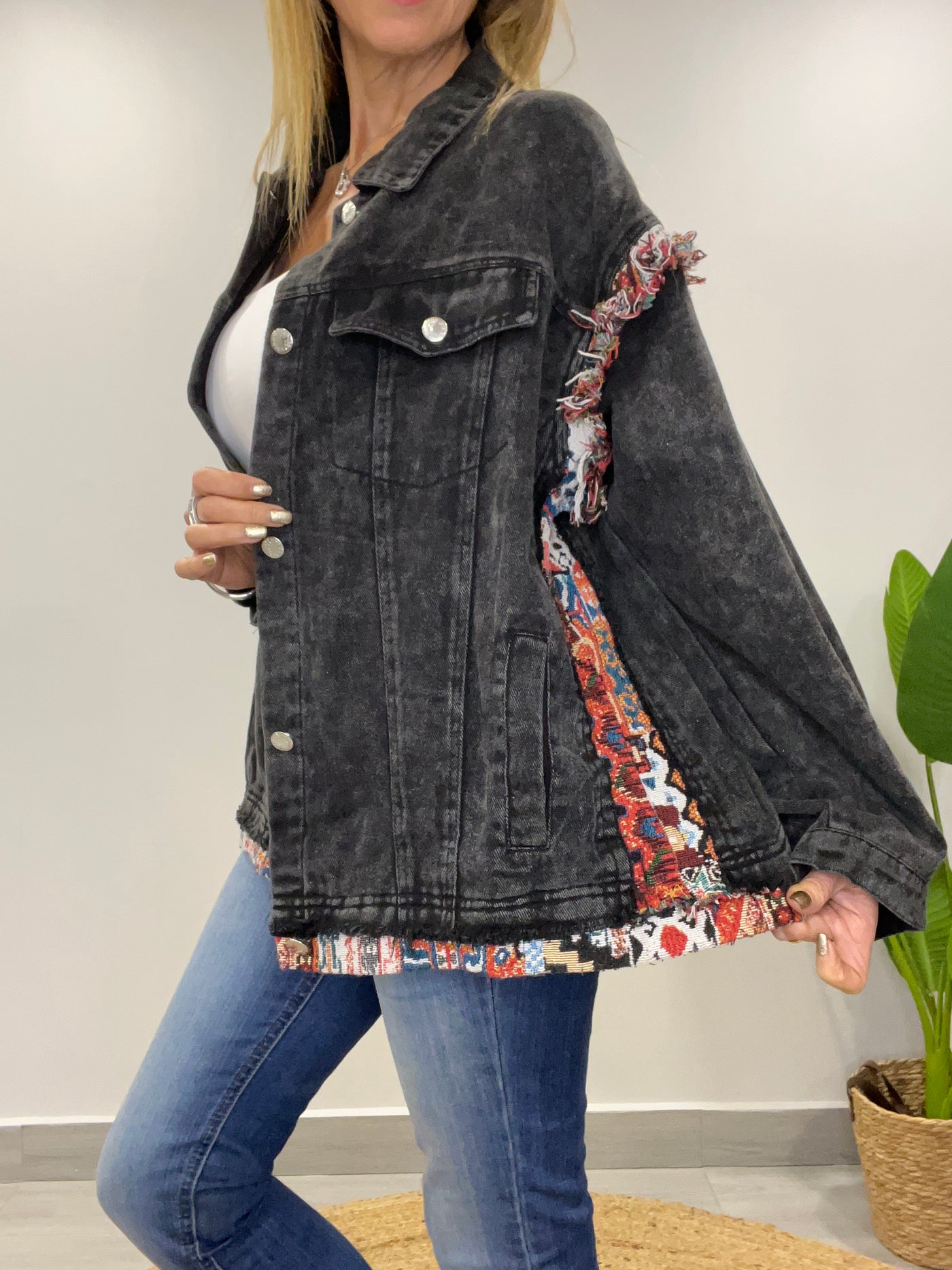 Chaqueta mezclilla Malú Negra