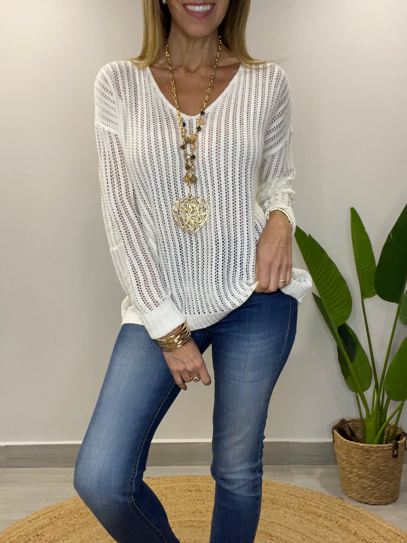 Sweater Hilo Silueta crudo