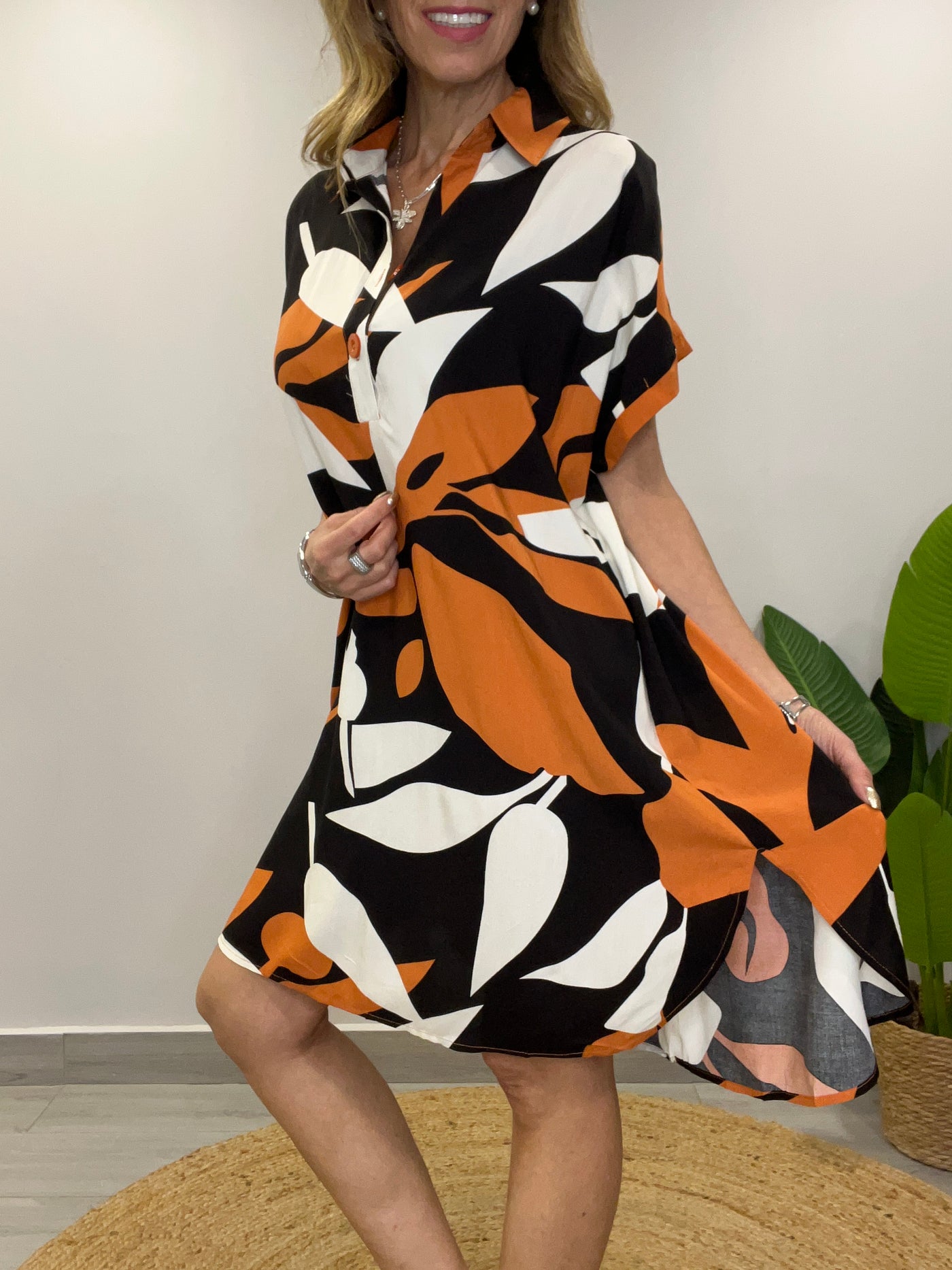 Vestido/blusón frescura terracota