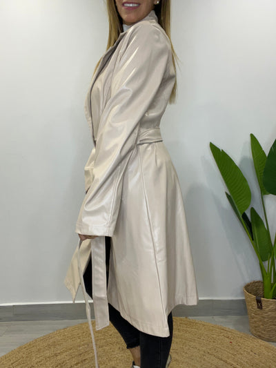 Trench Ecocuero Party Beige