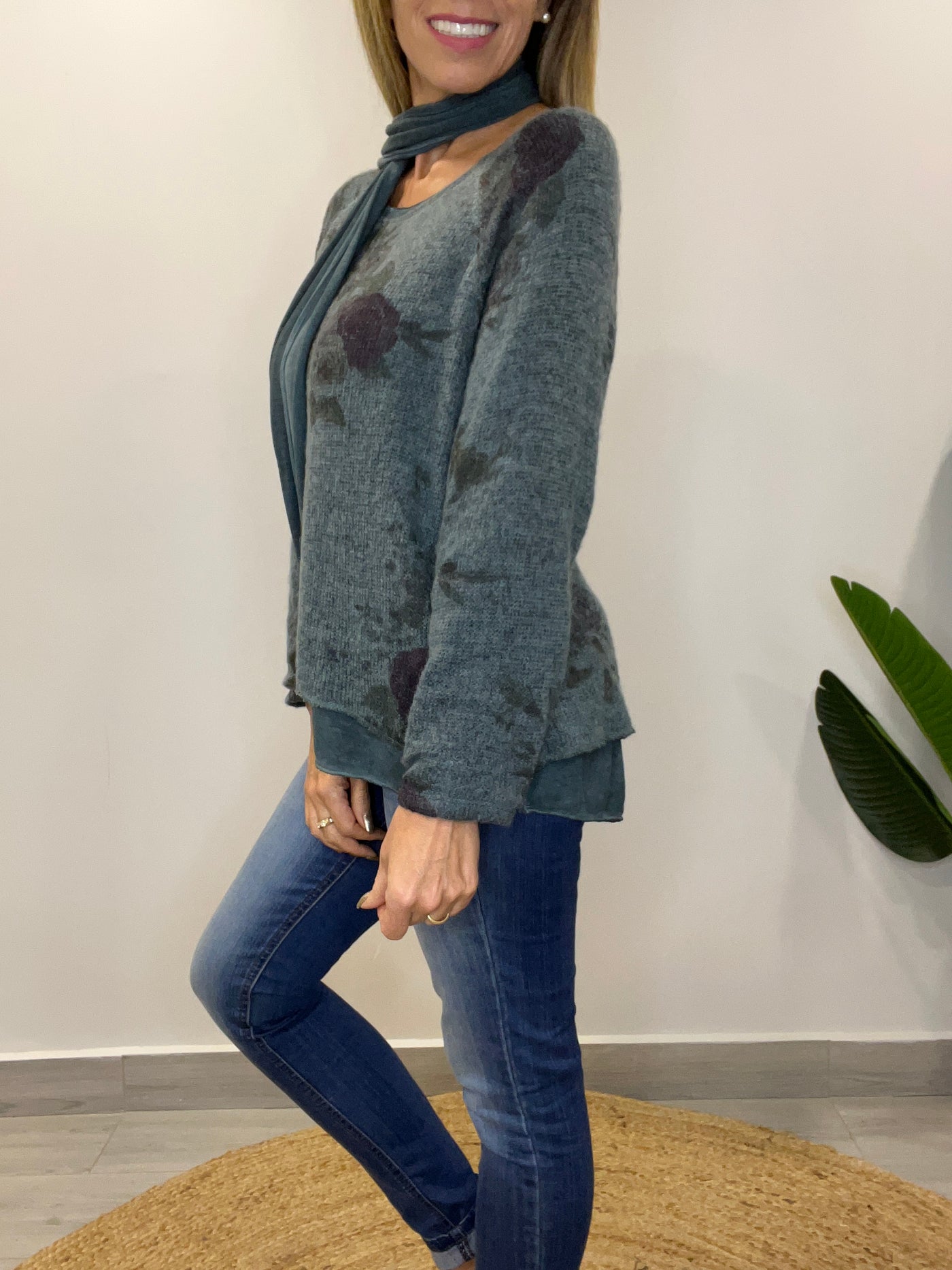 Sweater Italiano Florencia petróleo