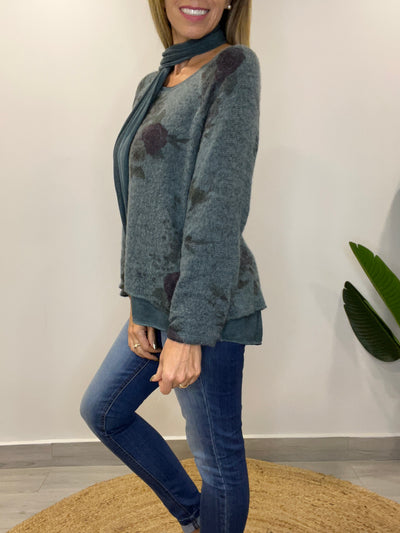 Sweater Italiano Florencia petróleo