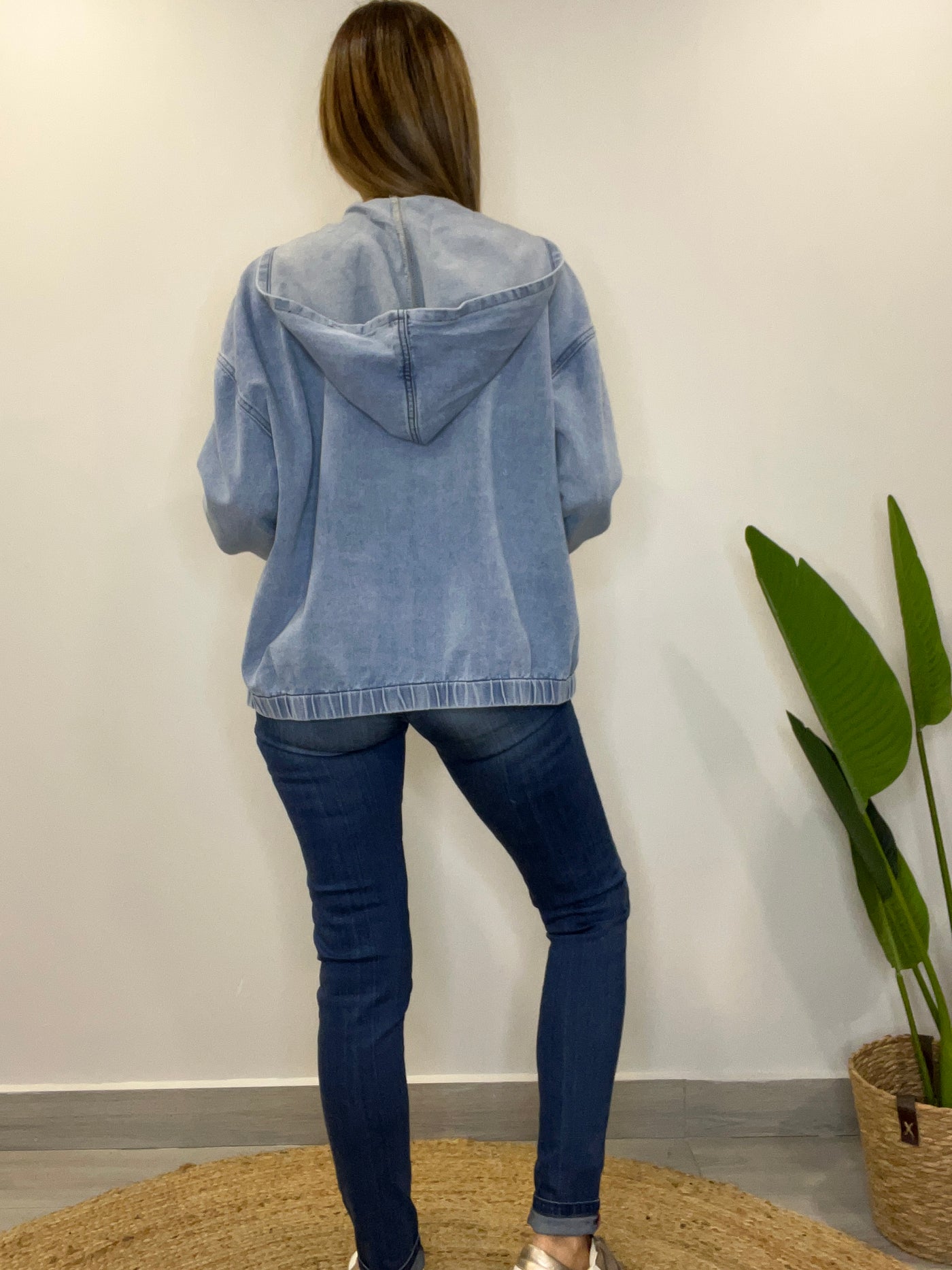 Bomber mezclilla Stanford Celeste