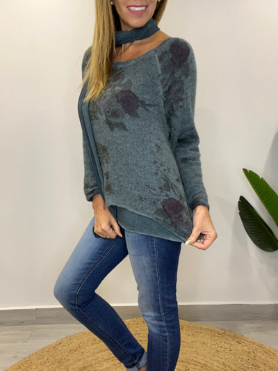 Sweater Italiano Florencia petróleo
