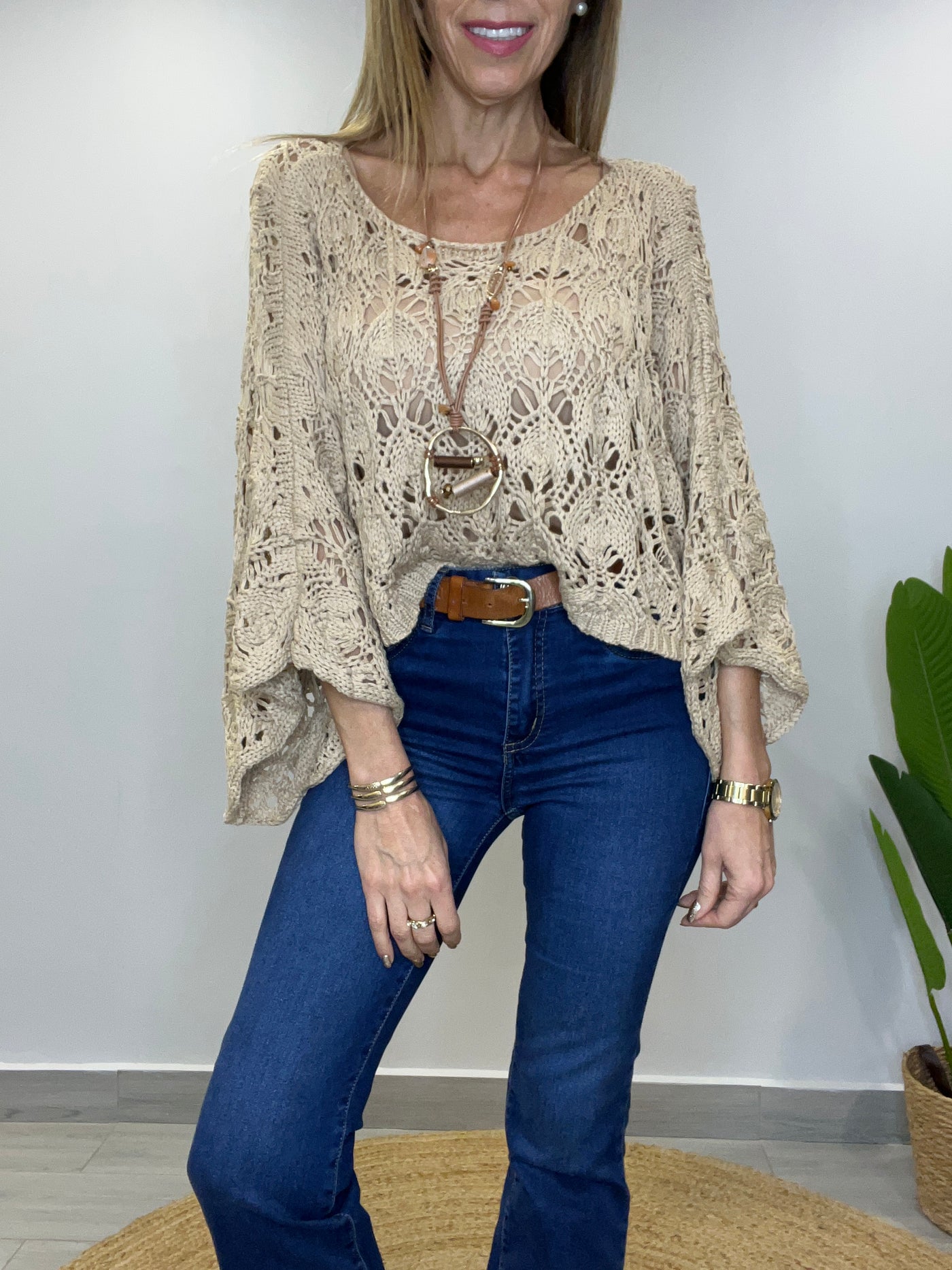 Sweater Mangas Camel