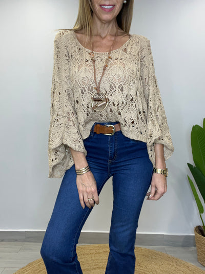 Sweater Mangas Camel