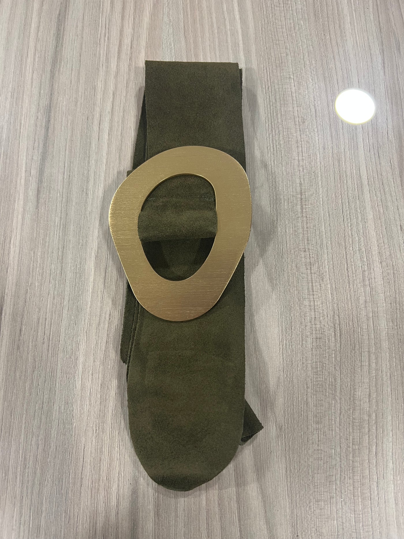 Cinturón Reno italiano hebilla musgo