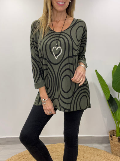 Polera Círculos verde