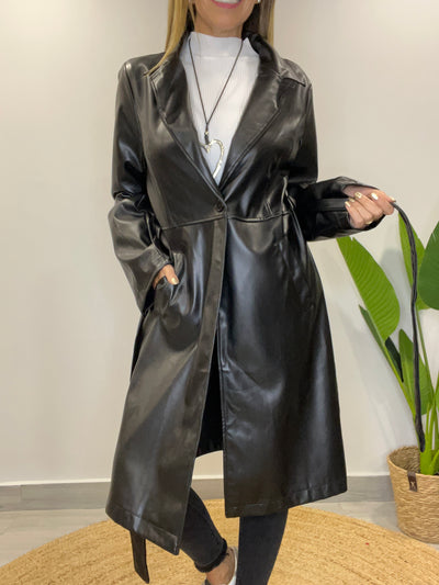 Trench Ecocuero Party Negro