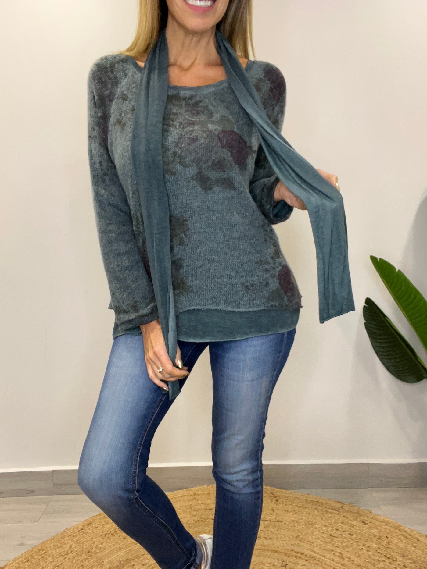 Sweater Italiano Florencia petróleo