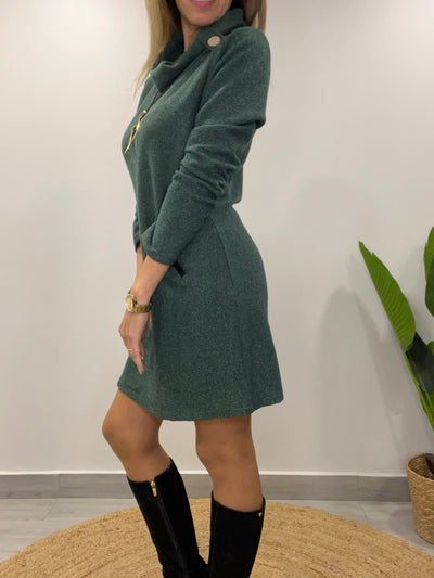 Vestido Lanilla Aurora Verde