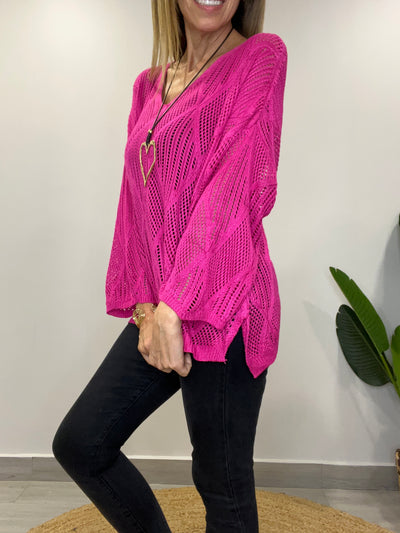 Sweater Hilo Génesis fucsia