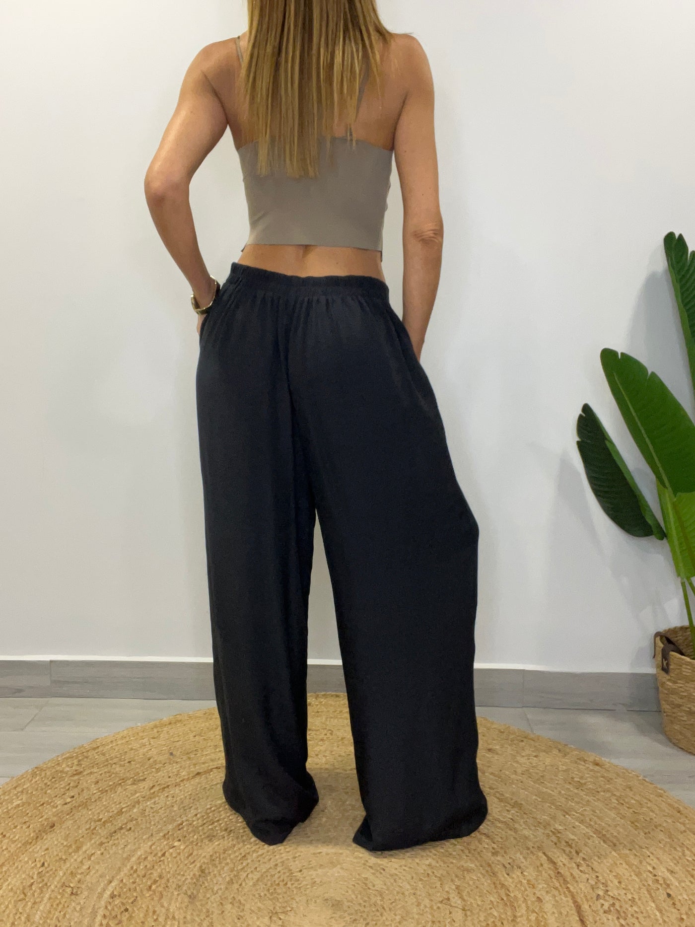 Palazzo Bambula doble capa bahamas Negro