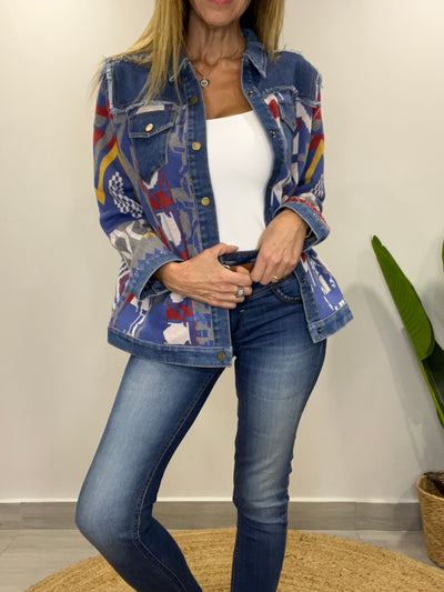 Chaqueta tejida Sinigual Azul
