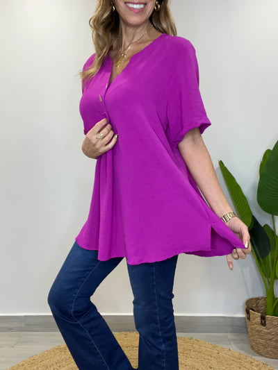 Blusa Crep imperial Magenta