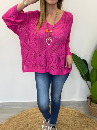 Sweater Hilo Génesis Fucsia