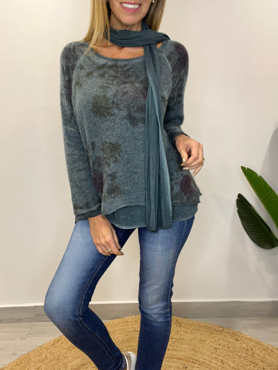 Sweater Italiano Florencia petróleo