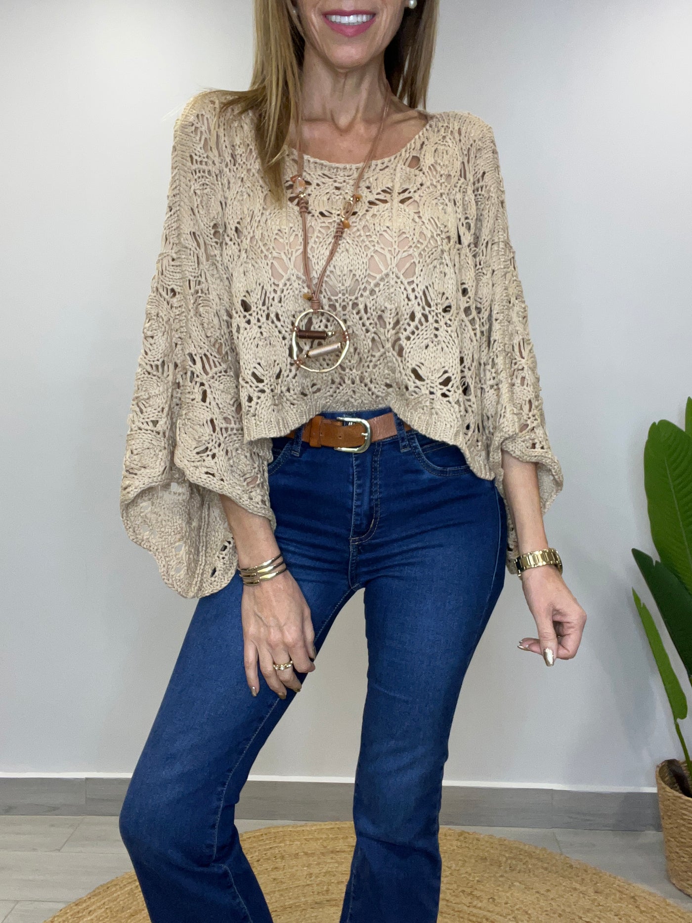 Sweater Mangas Camel