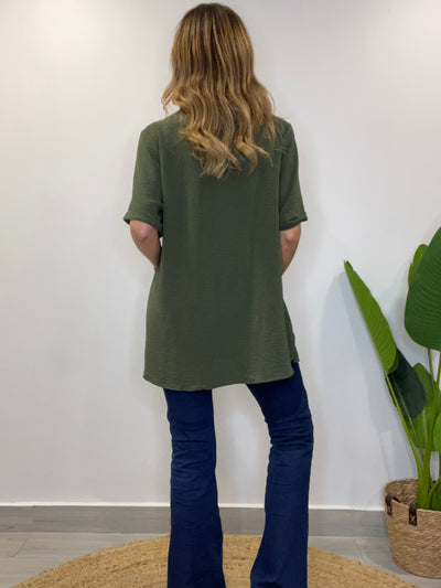 Blusa Crep imperial Musgo
