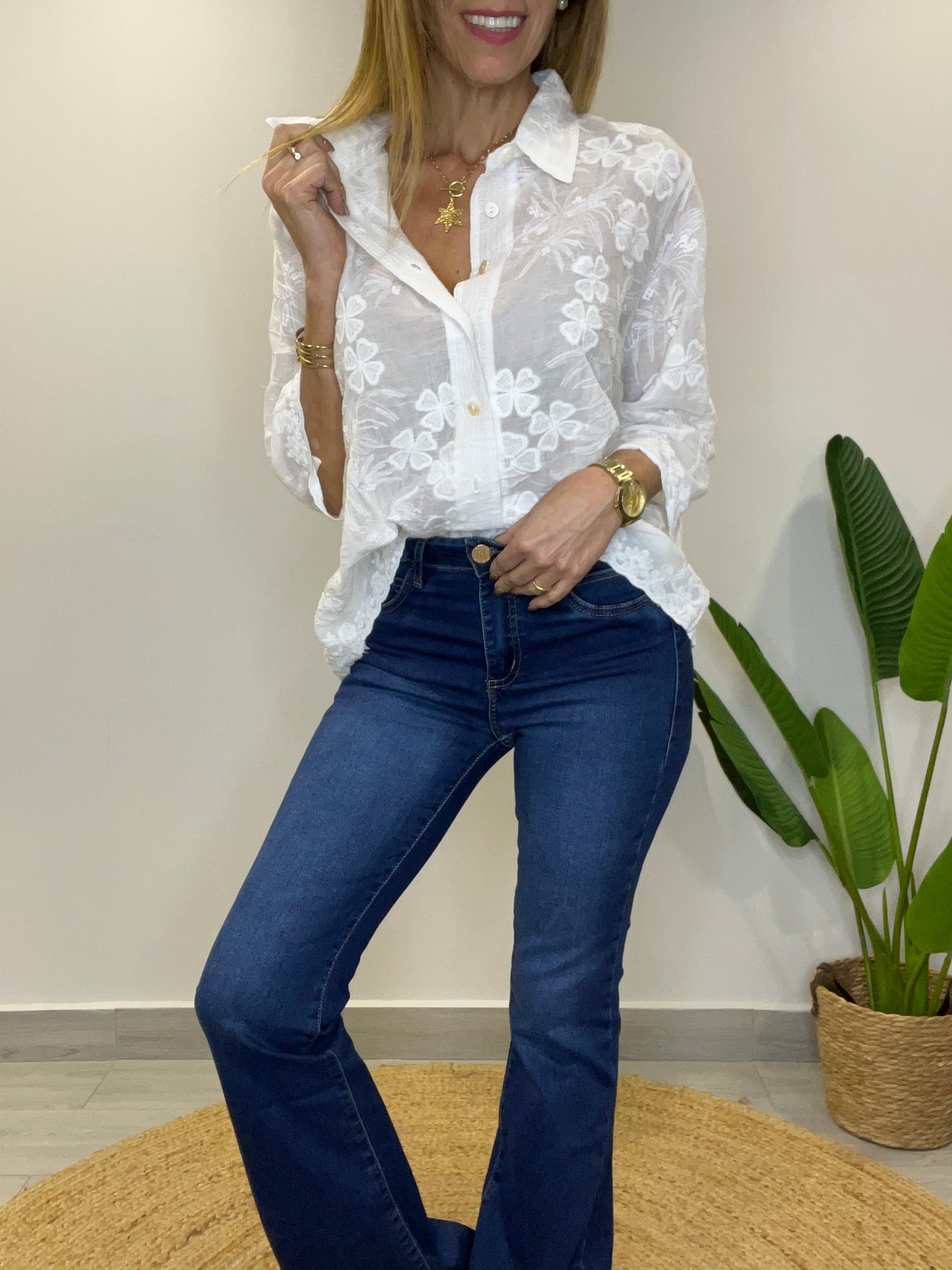 Blusa bordada Anette blanca