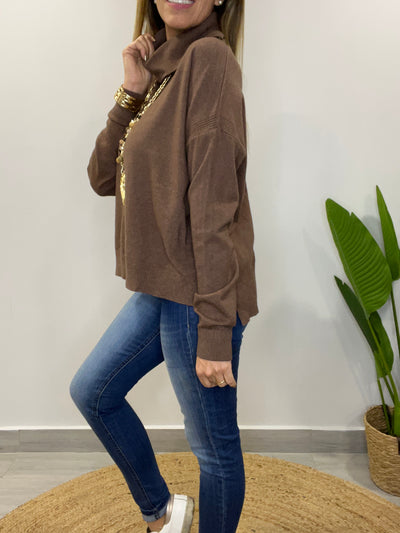 Sweater cuello Melany café