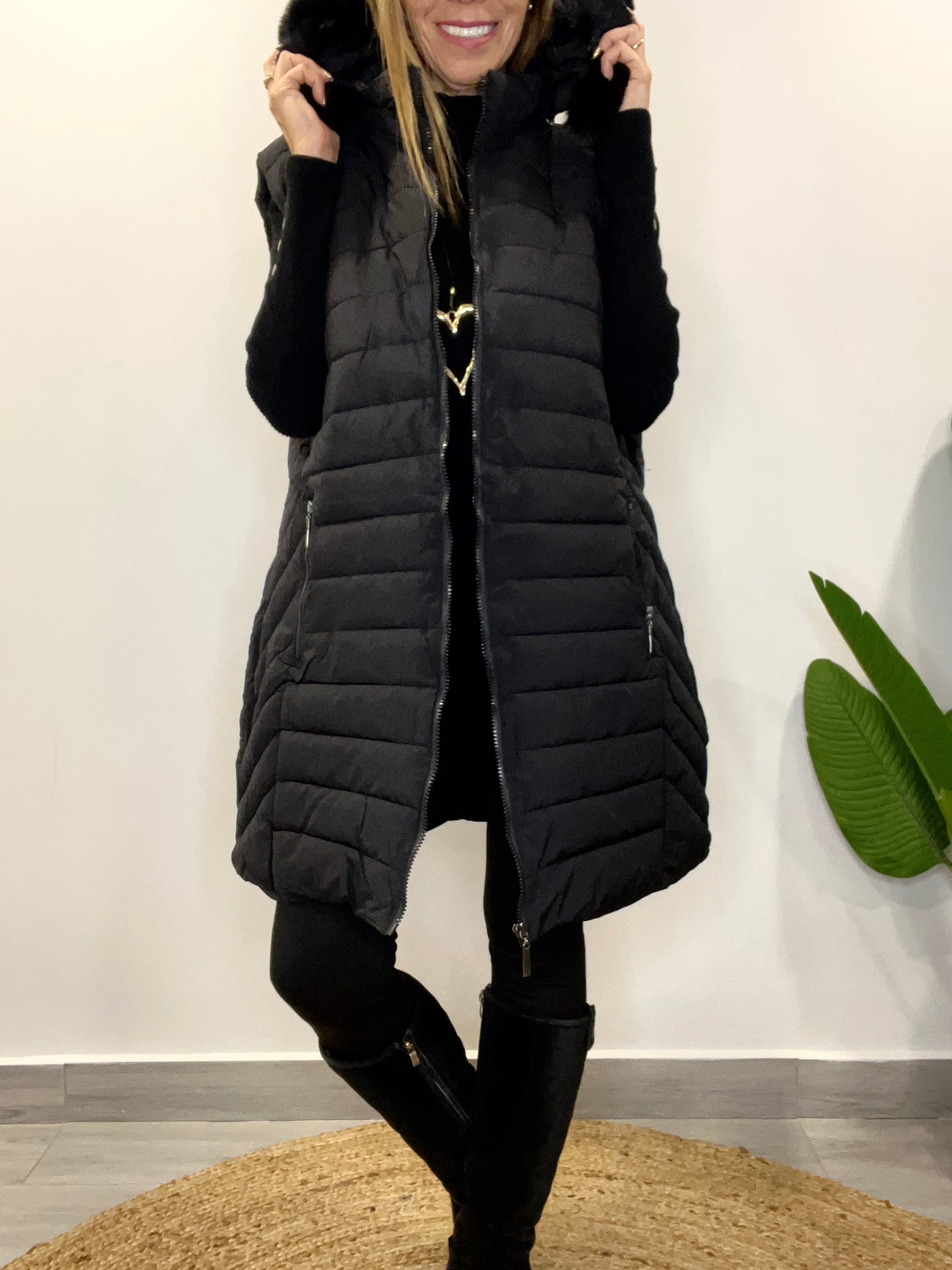 Maxi Parka Gorro desmontable Rusia Negra