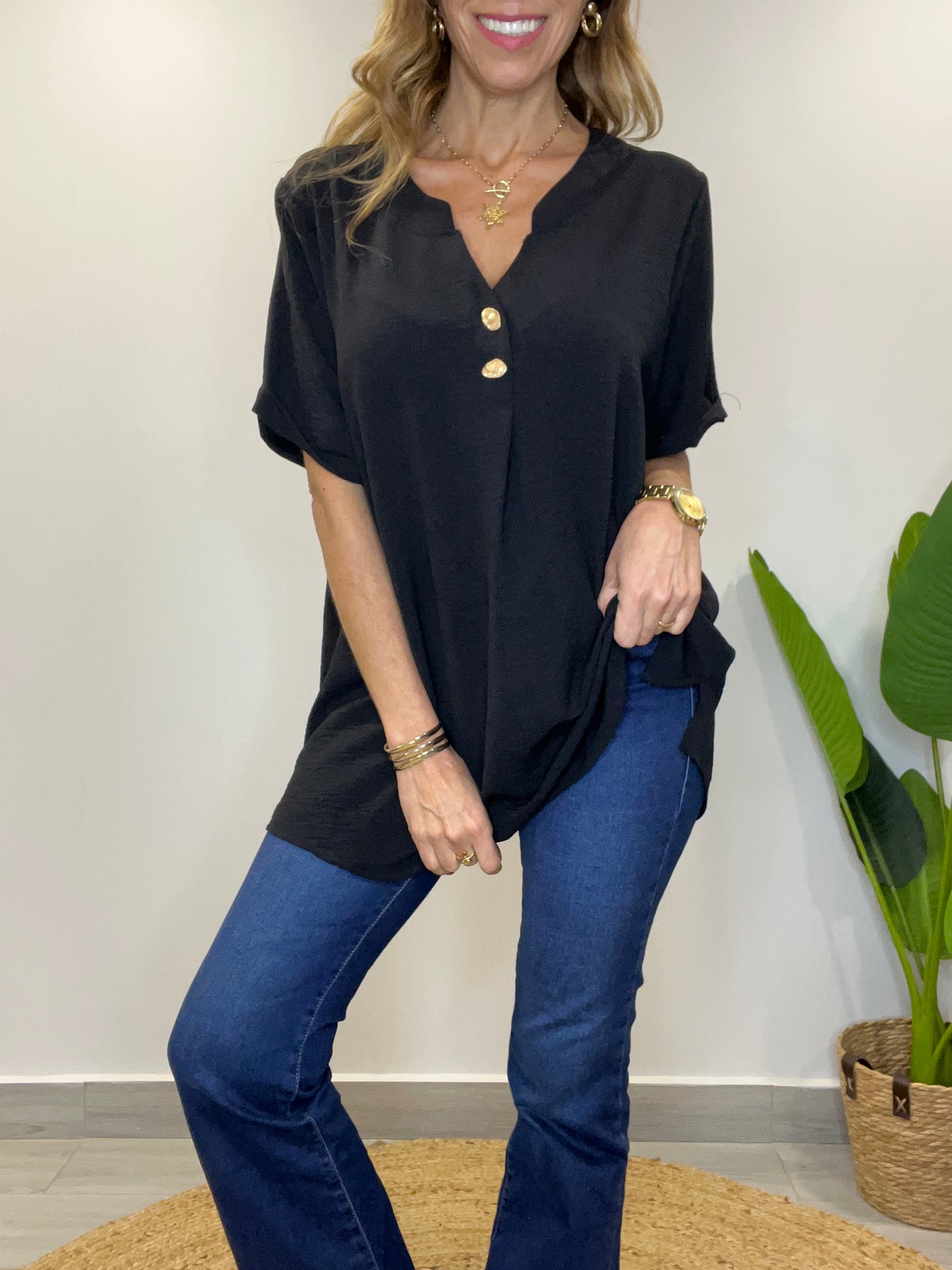 Blusa Crep Imperial Negro