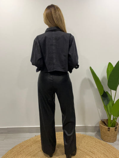 Chaqueta corta mezclilla Circón Negra
