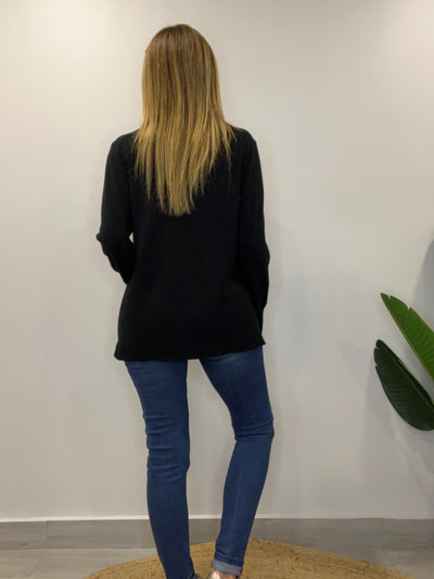 Sweater cuello medio Amalfi Negro