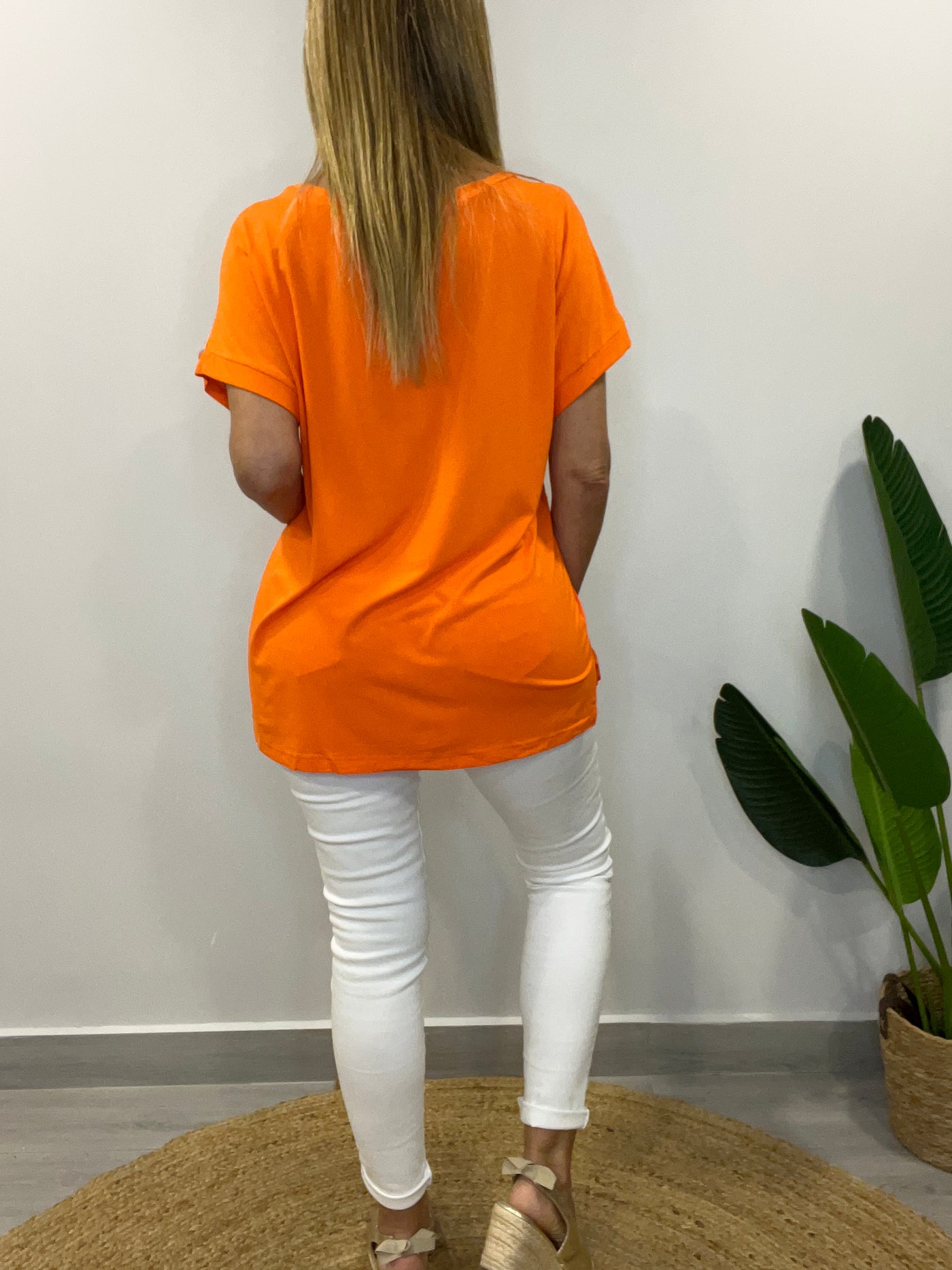 Polera Satín/Algodón Keny Naranjo
