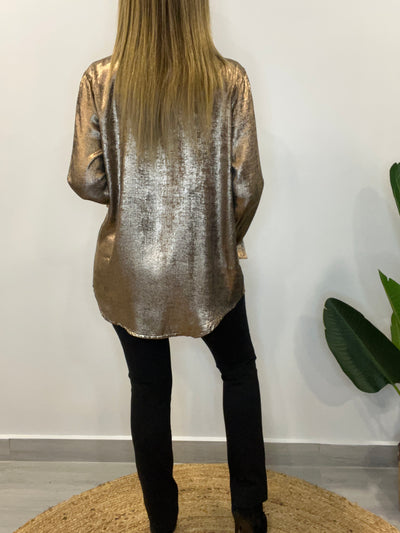 Camisa Metalizada Bronce