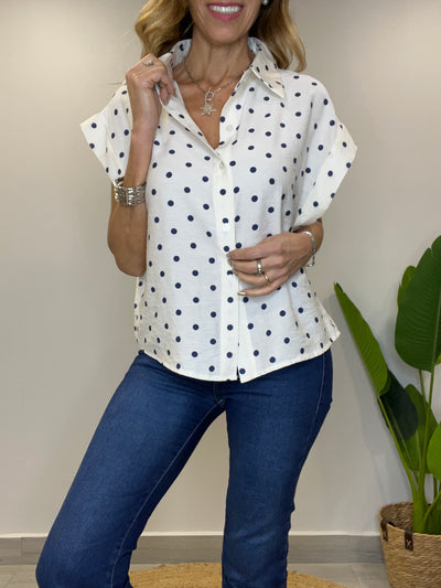 Blusa Lunares azul