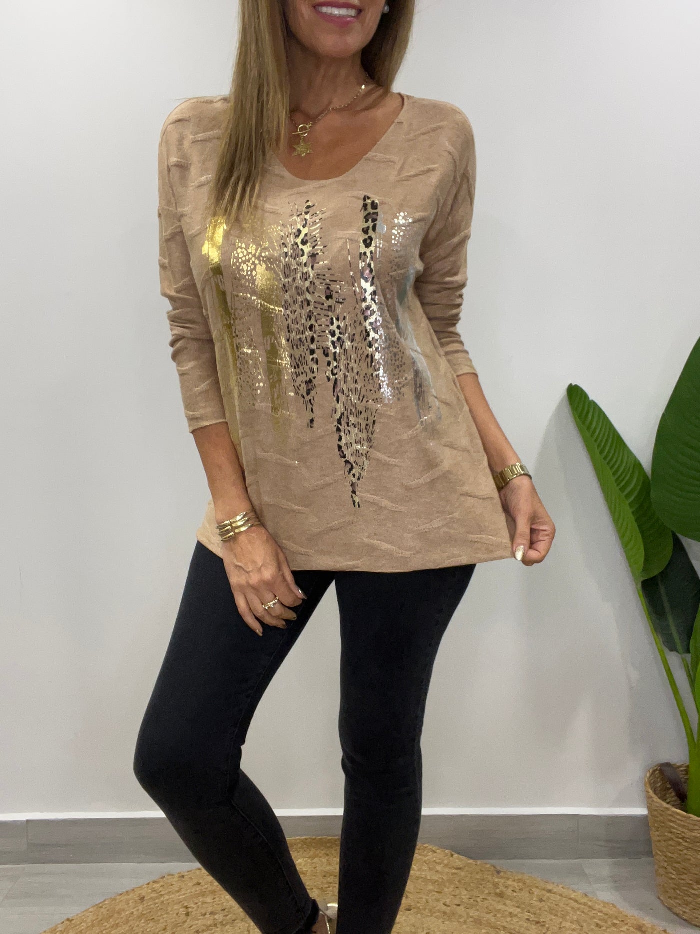 Sweater Italiano Diamond Camel