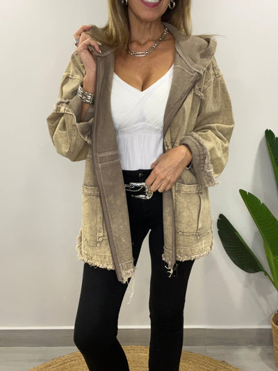 Chaqueta mezclilla Veramonte Beige