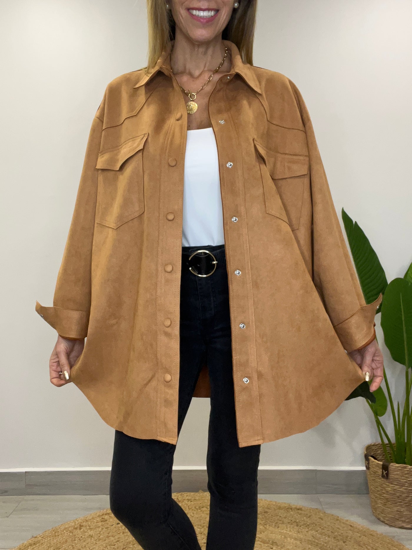 Sobrecamisa Gamuza Córdoba Camel (Oversize)