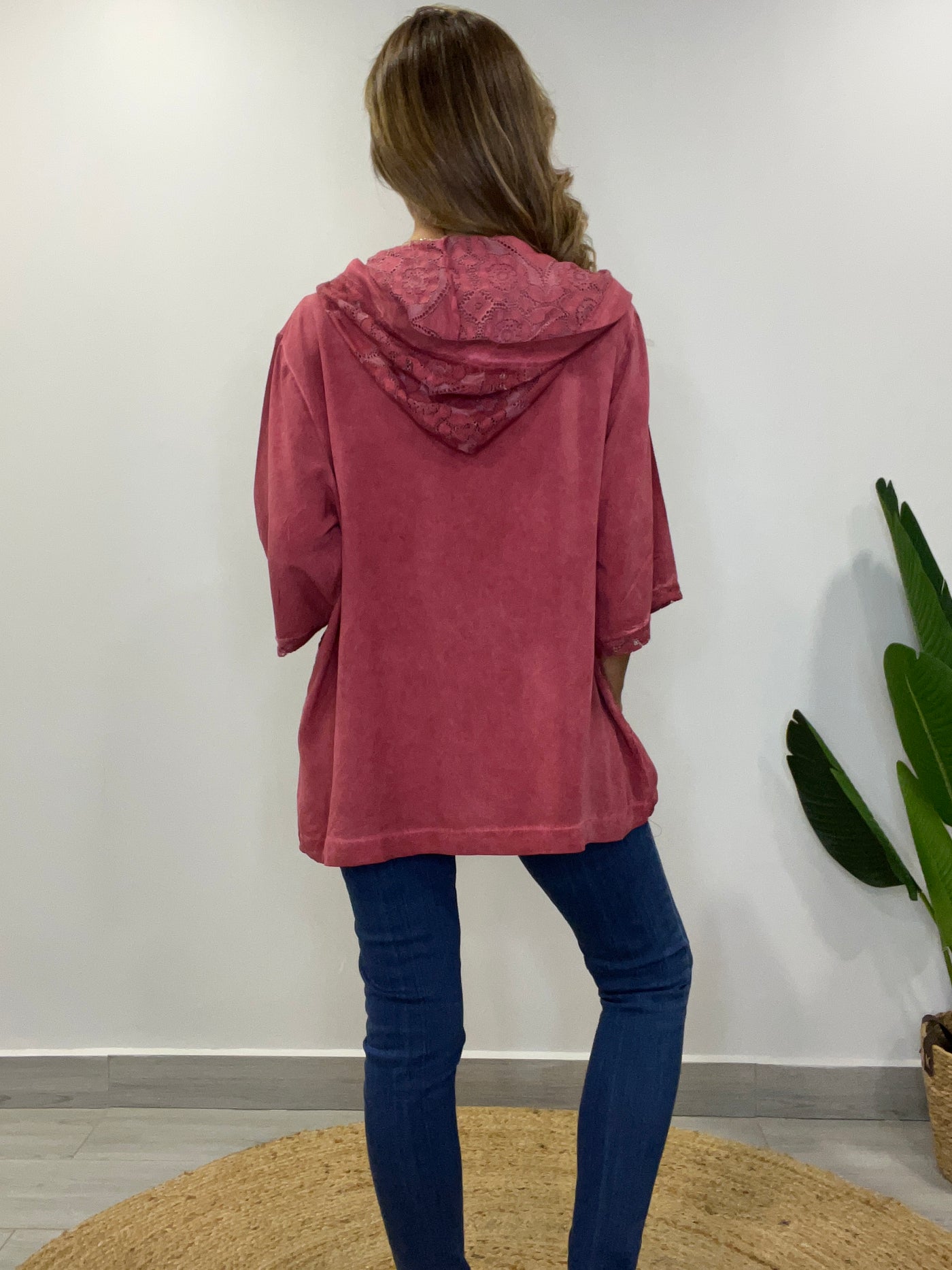 Chaqueta viscosa/ Broderie Livean Cherry
