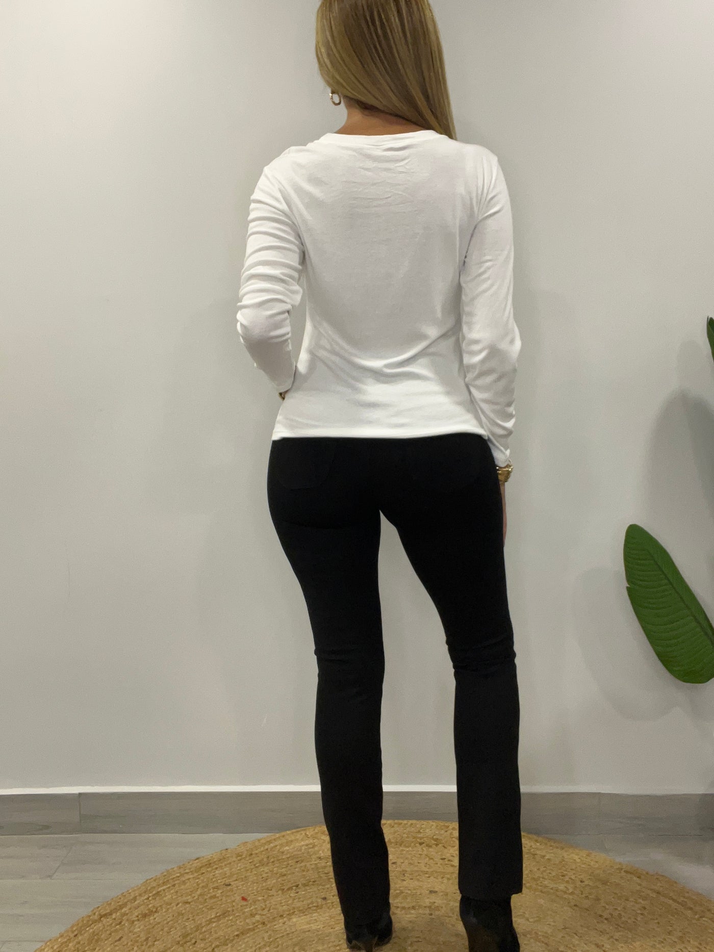Polera básica manga larga blanca