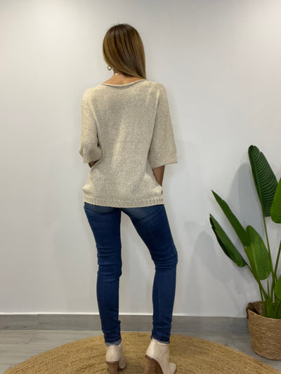 Sweater/polera hilo lurex Loveparis Dorado