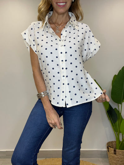 Blusa Lunares azul
